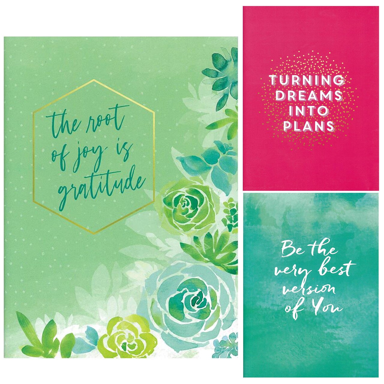 Hampton Art Guided Journal Collection - Wellness, Goals, Gratitude (Set of 3) - Self-Care & Mental Health Journal for Women, Anxiety & Self-Love Notebook, 6"x 8"